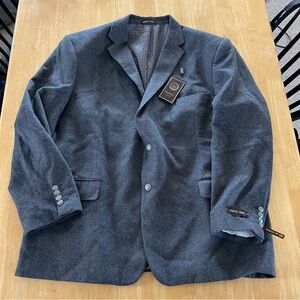 Men's Heather charcoal Button Wool-Blend Blazer